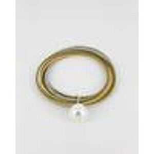 Piano Wire Bracelet Mulit with White‎ Pearl